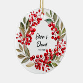 Décoration En Céramique Mariage de Noël Red Berry Wreath (Droite)