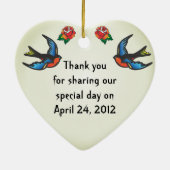 Décoration En Céramique Mariage De Tatouage Faveurs Ornament (Dos)