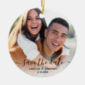 Décoration En Céramique Mariage Enregistrer la date Photo Jolie Calligraph (Devant)