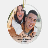 Décoration En Céramique Mariage Enregistrer la date Photo Jolie Calligraph (Gauche)