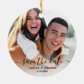 Décoration En Céramique Mariage Enregistrer la date Photo Jolie Calligraph (Dos)