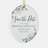 Décoration En Céramique Mariage Eucalyptus Enregistrer La Date (Droite)