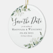 Décoration En Céramique Mariage Eucalyptus Enregistrer La Date (Gauche)