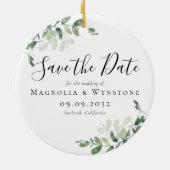 Décoration En Céramique Mariage Eucalyptus Enregistrer La Date (Dos)