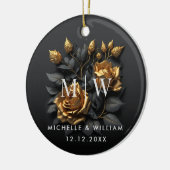 Décoration En Céramique Mariage gothique Rose d'or noir (Gauche)