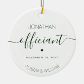 Décoration En Céramique Mariage officiel personnalisé Texte vert foncé (Devant)