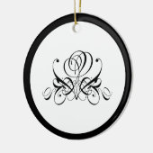 Décoration En Céramique Mariage Rose noir Calligraphie (Gauche)