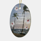 Décoration En Céramique Mariage tropical Enregistrer la photo Date (Gauche)