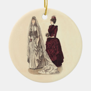 Décoration En Céramique Mariage Vintage groupe de mariée et demoiselles d'