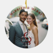 Décoration En Céramique Marié & Joyeux ! Élégant, Simpel, Photo (Dos)