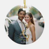 Décoration En Céramique Marié & Joyeux ! Élégant, Simpel, Photo (Devant)