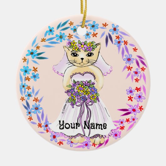 Décoration En Céramique Mariée Chat (Devant)