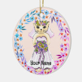 Décoration En Céramique Mariée Chat (Gauche)