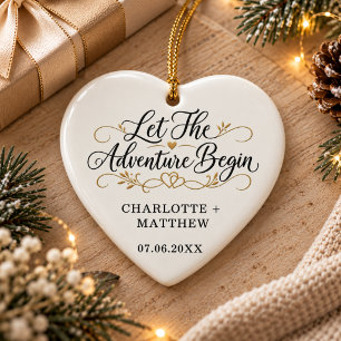Décoration En Céramique Mariés : Que l'Aventure Commence Cœur