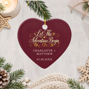 Décoration En Céramique Mariés : Que l'Aventure Commence Cœur