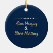 Décoration En Céramique Marine et Gold Boys Baptism Keepsaké (Dos)