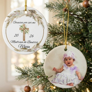 Décoration En Céramique Marraine Parrain baptême espagnol personnalisé