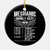 Décoration En Céramique Marrant mécanicien taux horaire Auto voiture mécan (Dos)