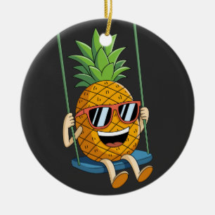 Décoration En Céramique marrant swing ananas swinger Ornaments