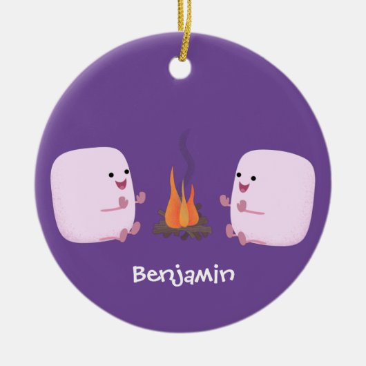 Décoration En Céramique Marshmallows mignons roses par dessin animé sur le (Devant)