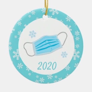 Décoration En Céramique Masque de coronavirus de Noël Covid 2020