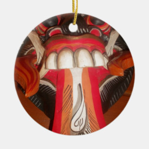 Décoration En Céramique Masque d'Halloween pour langue bizarre