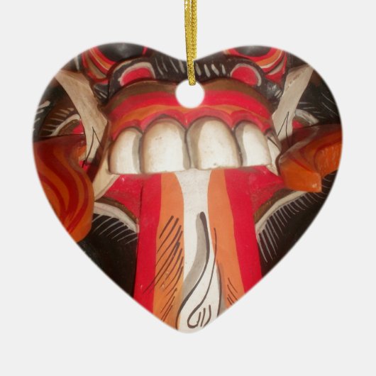 Décoration En Céramique Masque d'Halloween pour langue bizarre (Devant)