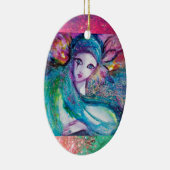 Décoration En Céramique MASQUE EN BLEU, Monogramme (Droite)