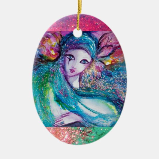 Décoration En Céramique MASQUE EN BLEU, Monogramme (Devant)