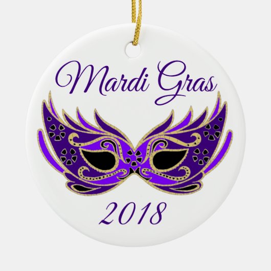 Décoration En Céramique Masque Mardi Gras 2018 (Devant)
