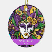Décoration En Céramique Masque Mardi Gras Faux En Verre Trait Personnalisé (Gauche)