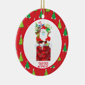 Décoration En Céramique Masque Visage de Noël Père Noël Cute 2020 (Droite)