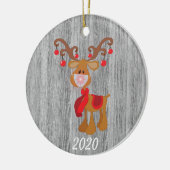 Décoration En Céramique Masque Visage de Noël Rudolph Reindeer 2020 Wood (Gauche)