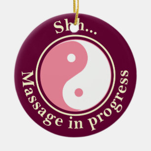 Décoration En Céramique Massage en cours Yin Yang Affichette de porte