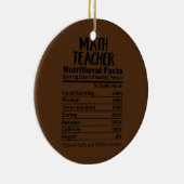 Décoration En Céramique Math Teacher Nutrition Facts Funny (Droite)