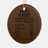 Décoration En Céramique Math Teacher Nutrition Facts Funny (Gauche)