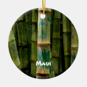 Décoration En Céramique Maui Bambous et Arbres Peints