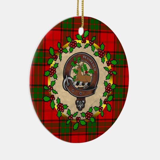 Décoration En Céramique Maxwell Clan Badge & Tartan Noël personnalisé (Droite)