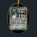 Décoration En Céramique Mécanique d'ascenseur - Funny Vintage Retro<br><div class="desc">Ascenseur Mécanique publicité vintage en turquoise,  aqua,  rouge et noir. Arty,  drôle,  coloré et amusant,  il fait un grand cadeau et apportera sûrement des sourires et des rires au destinataire.</div>