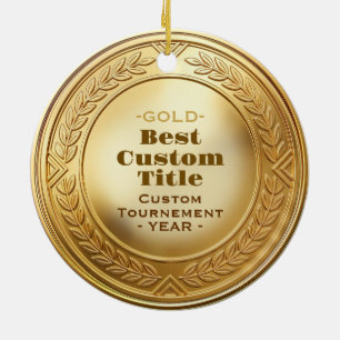 Décoration En Céramique Médaille d'or réaliste 3D personnalisable et modif