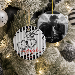 Décoration En Céramique Médaillon à coeur personnalisé avec photo de fianç