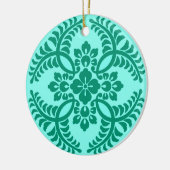 Décoration En Céramique Médaillon japonais Motif, Aqua et Turquoise (Gauche)