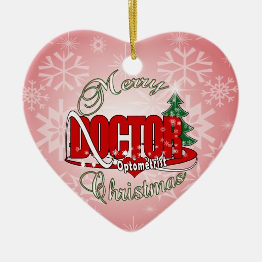 DÉCORATION EN CÉRAMIQUE MÉDECIN OPTOMÉTRISTE MERRY CHRISTMAS (Devant)