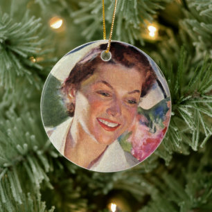 Décoration En Céramique Médecine Vintage, Infirmière heureuse en uniforme