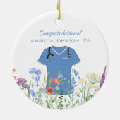 Décoration En Céramique Médecins Assistant PA Blue Scrubs (Dos)