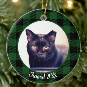 Décoration En Céramique Meilleur Chat Jour Personnalisé Nom Vert Noël