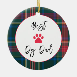Décoration En Céramique MEILLEUR CHIEN DAD Love, Pet NAME Paw Holiday Plai