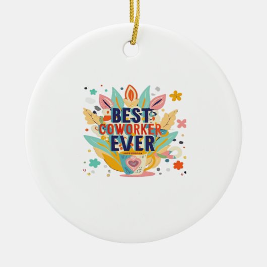 Décoration En Céramique Meilleur Co-Worker Jamais, Cadeau Collègue, Meille (Devant)