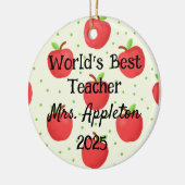 Décoration En Céramique Meilleur Enseignant avec Accents Apple personnalis (Gauche)