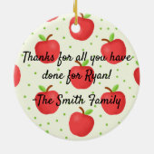 Décoration En Céramique Meilleur Enseignant avec Accents Apple personnalis (Dos)